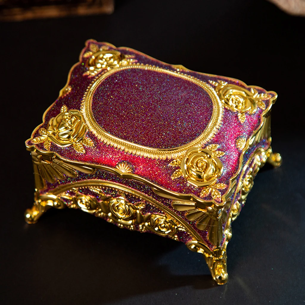 

Футляр для хранения в стиле ретро, из цинкового сплава, футляр-органайзер для драгоценностей