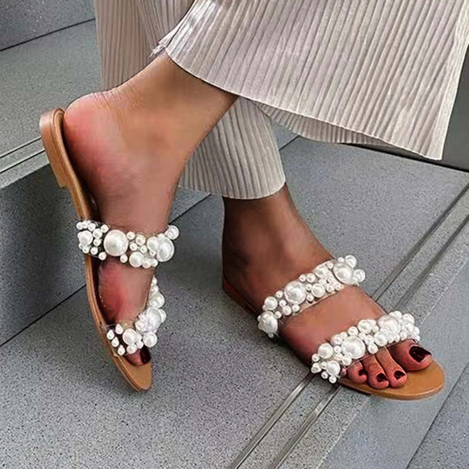 Шлепанцы женские сетчатые для дома и пляжа сандалии медсестер плоская подошва