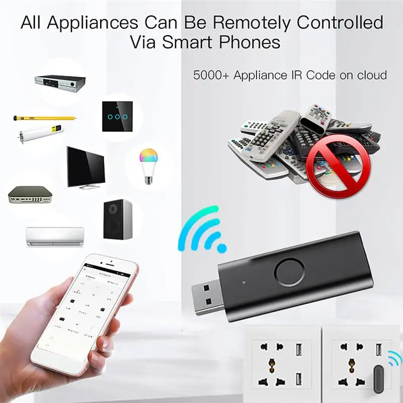 

Tuya WiFi IR RF Remote Control For Air Conditioner TV Smart Home Infrared Universal Remote Controller Alexa Google Home
