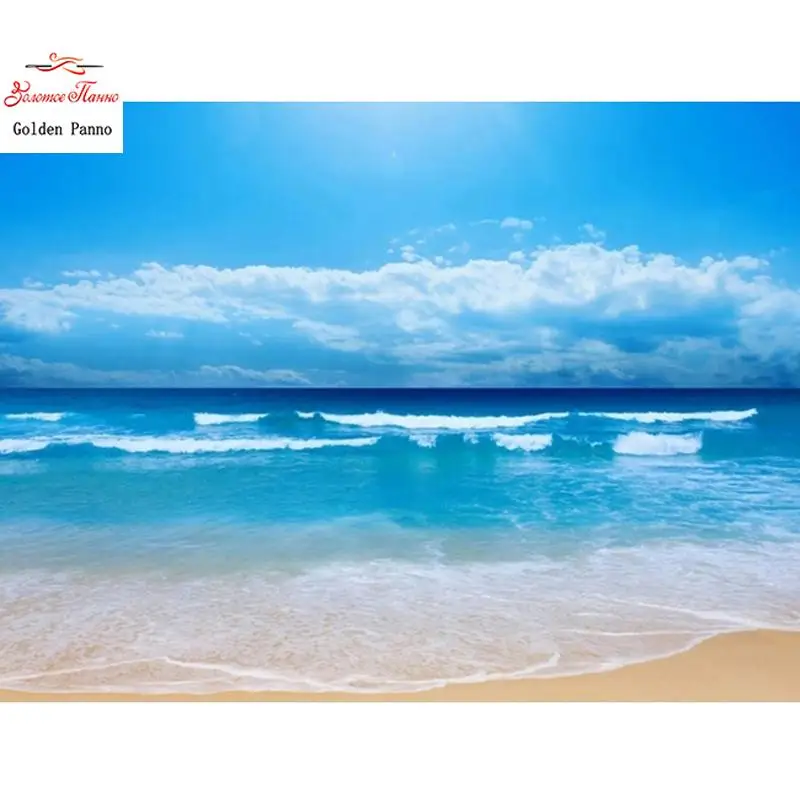 Diamante Quadrado Pintura De Diamante Mar Praia Mosaico Diamante Bordado Paisagem Cu Decorao De Casa