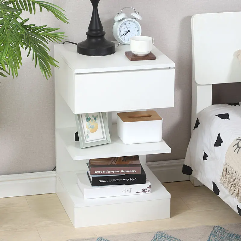 

тумба прикроватная, Bedside Cabinet Table Nightstand Modern Storage Bedroom Furniture Drawer Bedstand Cabinet,mesita de noche