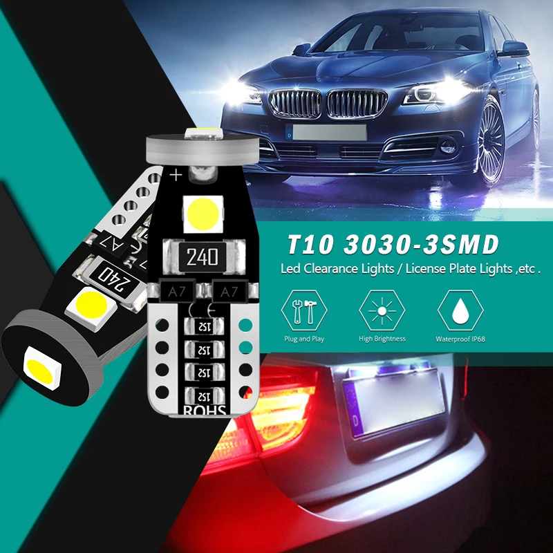R8 Canbus T10 W5W Светодиодная лампа 3030 3SMD 168 194 автомобильные аксессуары габаритные огни