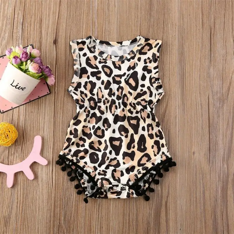 Pudcoco-ropa para beb&eacute; reci&eacute;n nacido, mono de leopardo sin mangas con bolas de borla, trajes, 2020-1