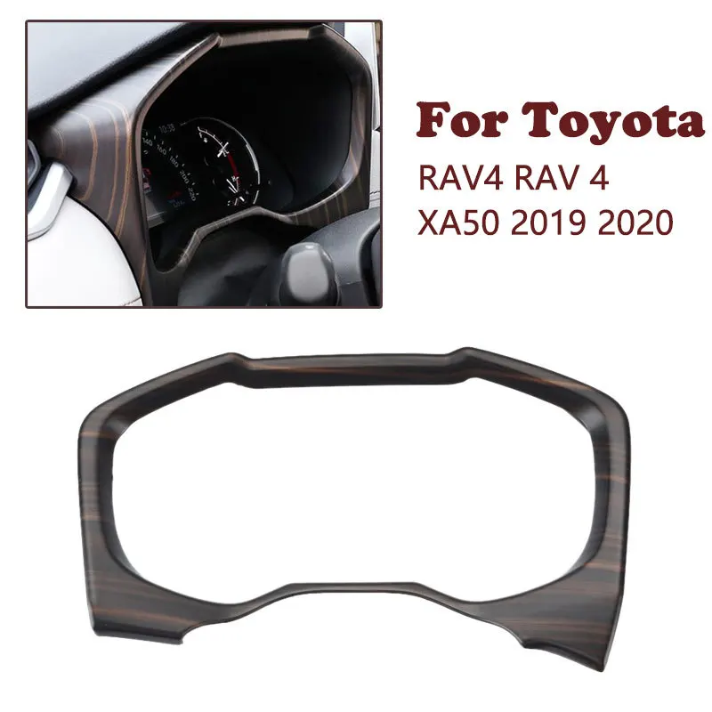 

For Toyota RAV4 RAV 4 XA50 2019 2020 Car Dashboard Screen Frame Dashboard Decoration Peach Wood Carbon Fiber Chrome Trims