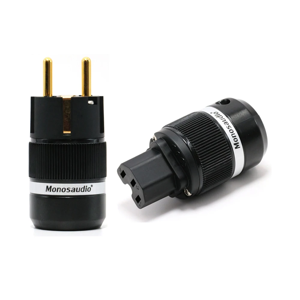 Monosaudio E100G/F100G 24K позолоченный Чистая медь Hifi Разъем питания Schuko разъем + гнездовой