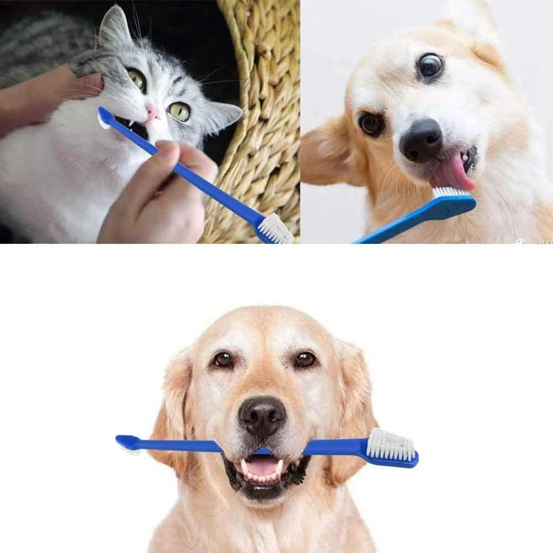 

50 Piece Cat Dog Pet Toothbrush Set Double Headed Convenient Finger Brushes for Safe Dog Cat Care