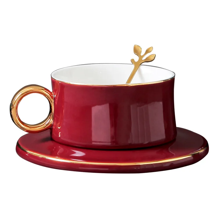 

New North American light dining bar coffee cup and saucer Phnom Penh ceramic coffee cup with spoon gift box set