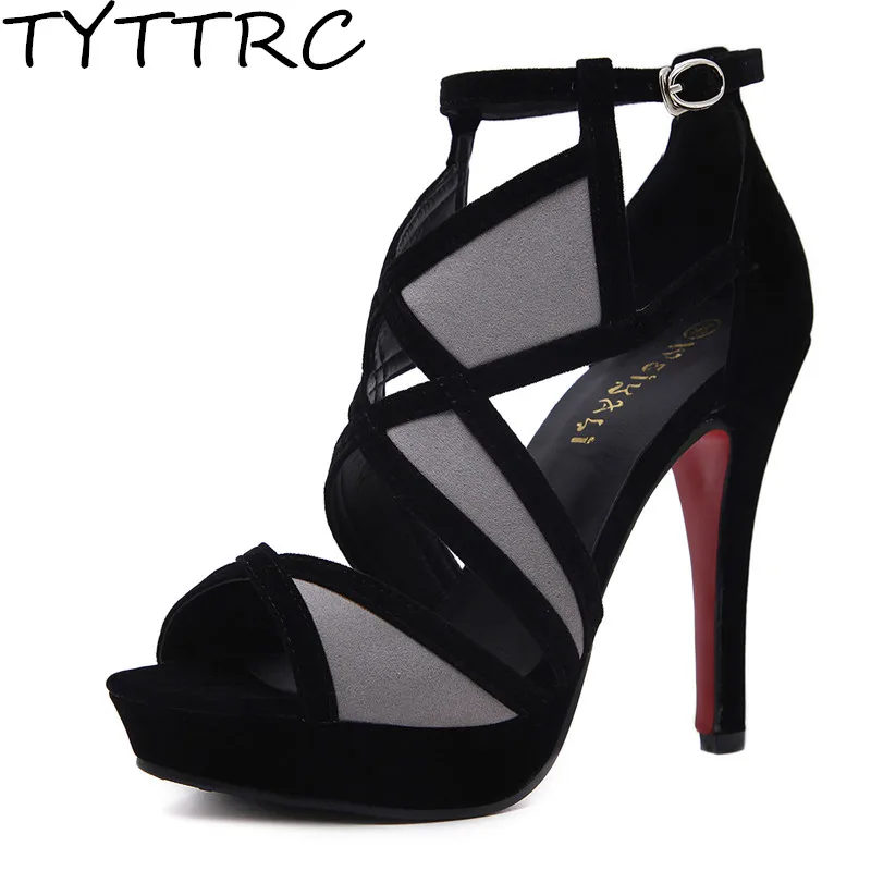 

Newest Women's Sandlas Summer Hollow Out High Heel Sexy Nightclub Ladies Shoes Buckle Strap Feminine Fashion Party Dress Sandal