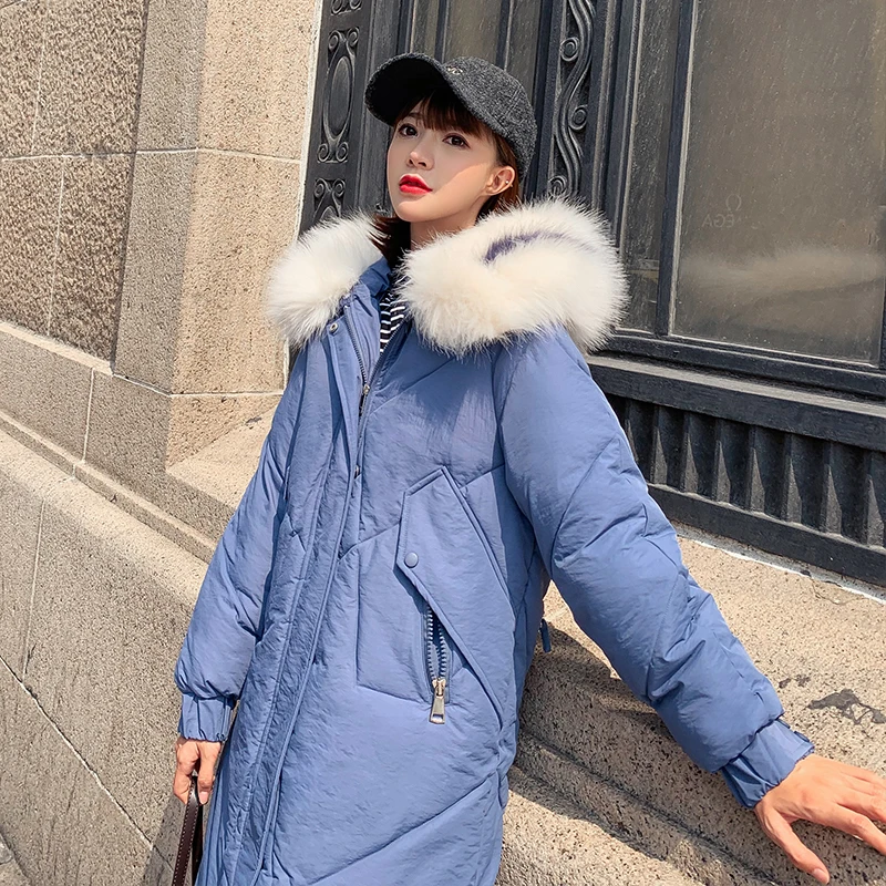

Nice New Parka Womens Winter Coats Womans Long Cotton Casual Fur Hooded Jackets Warm Parkas Female Overcoat Coat Large Size