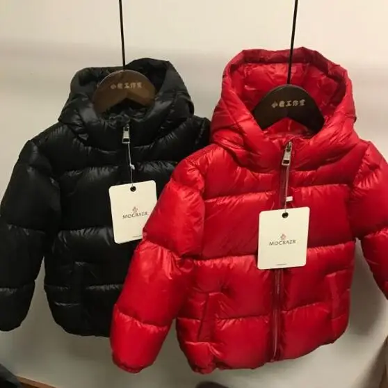 Children outwear boy and girl winter warm hooded coat children cotton padded clothes boy down jacket kids winter solid jackets
