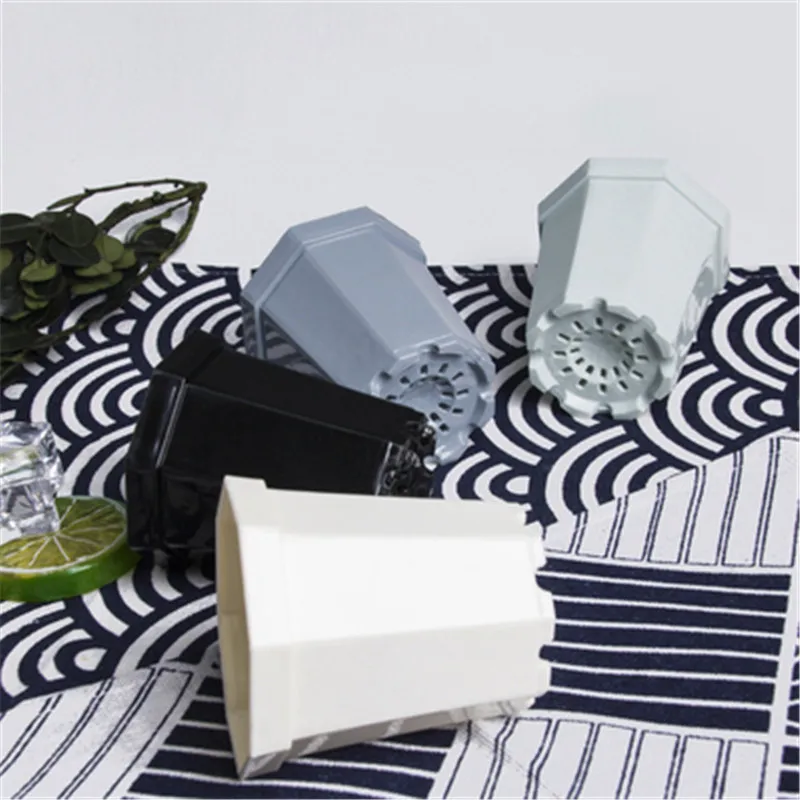 Восьмиугольный пластиковый цветочный горшок для кактуса суккулента растений