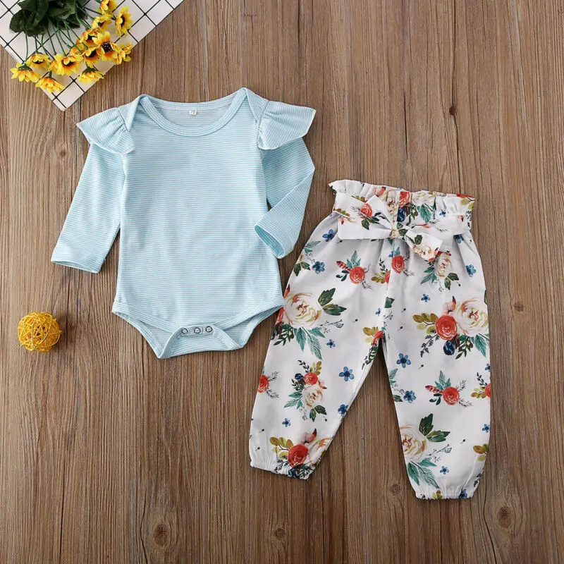 В наличии США Одежда для новорожденных девочек детская одежда в полоску с