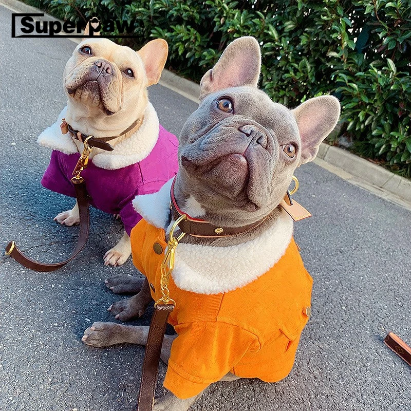 Модная Джинсовая куртка пальто зимний теплый костюм для домашних животных