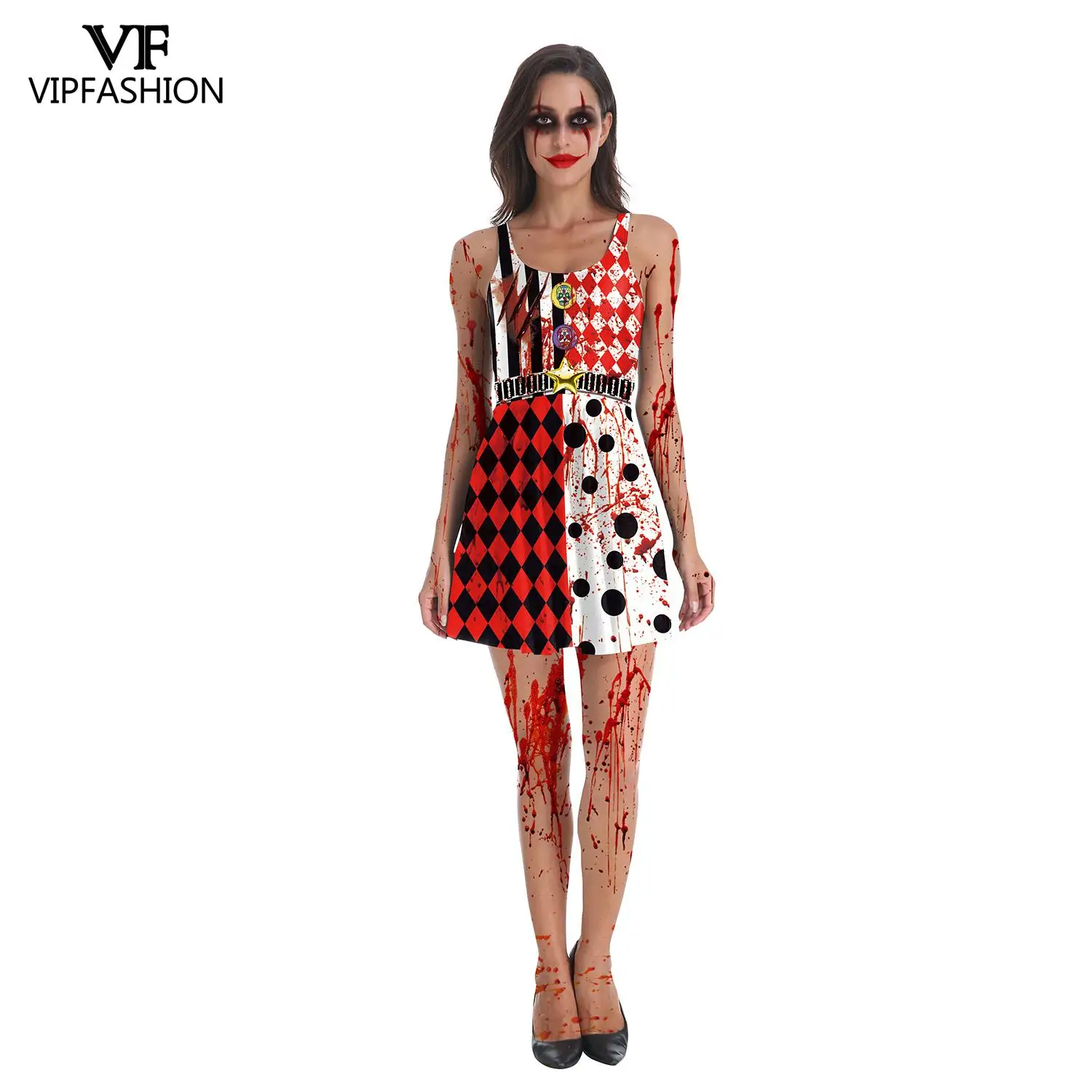 VIP Мода Хэллоуин вечерние платье горничной Косплей Анимация мир печатных