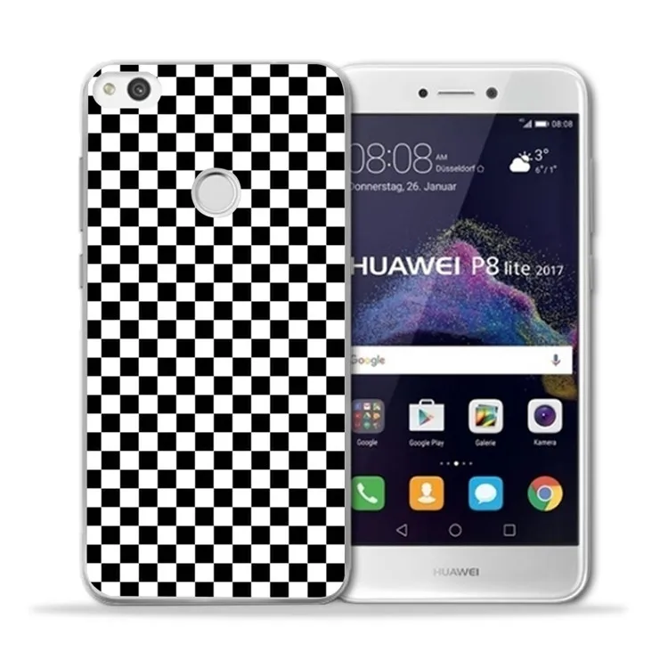 Черно-белый клетчатый чехол для телефона huawei P10 Plus P20 Pro P30 mate 9 10 20 Y5 2017