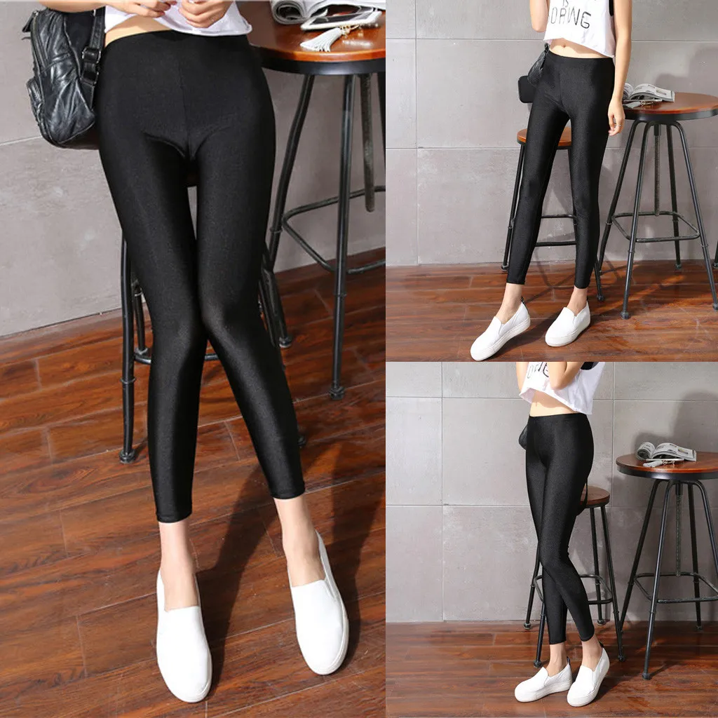 Женские тонкие эластичные леггинсы большого размера на осень и зиму узкие брюки