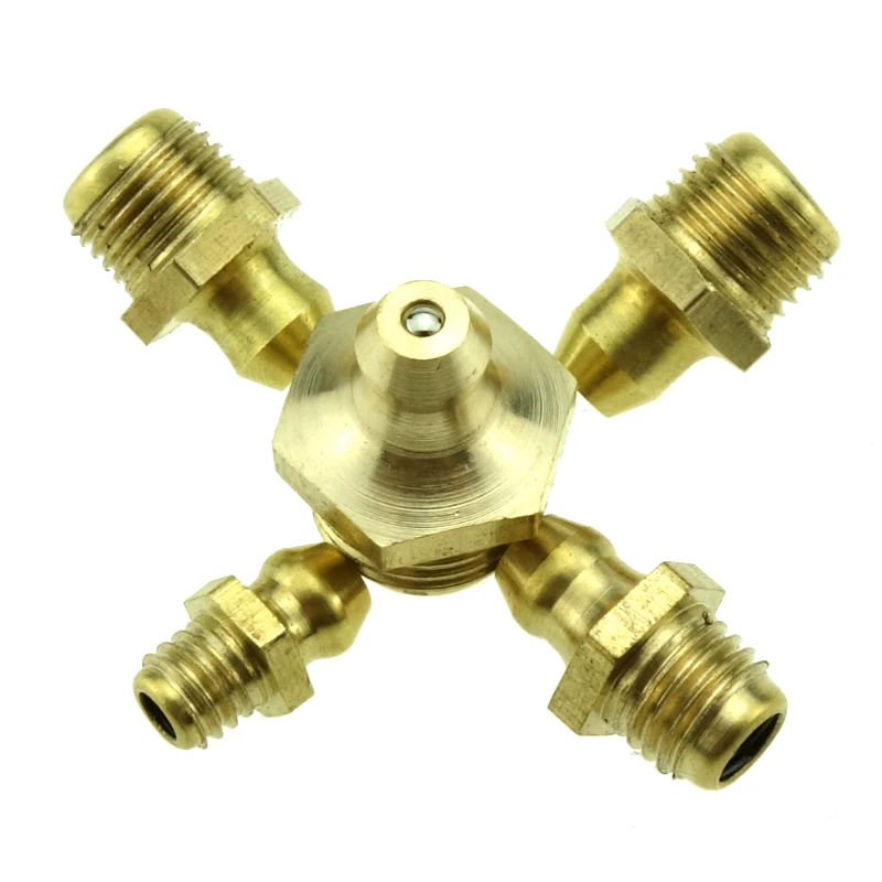 5PCS Brass Grease nipple Oil mouth Butter gun fittings M6 M8 M10 1/8&quot 1/4&quotG | Pipe Fittings