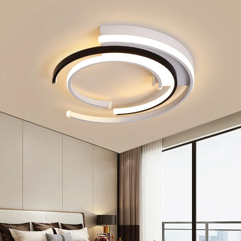 Черные и белые светодиодный ные люстры для гостиной спальни комнатные