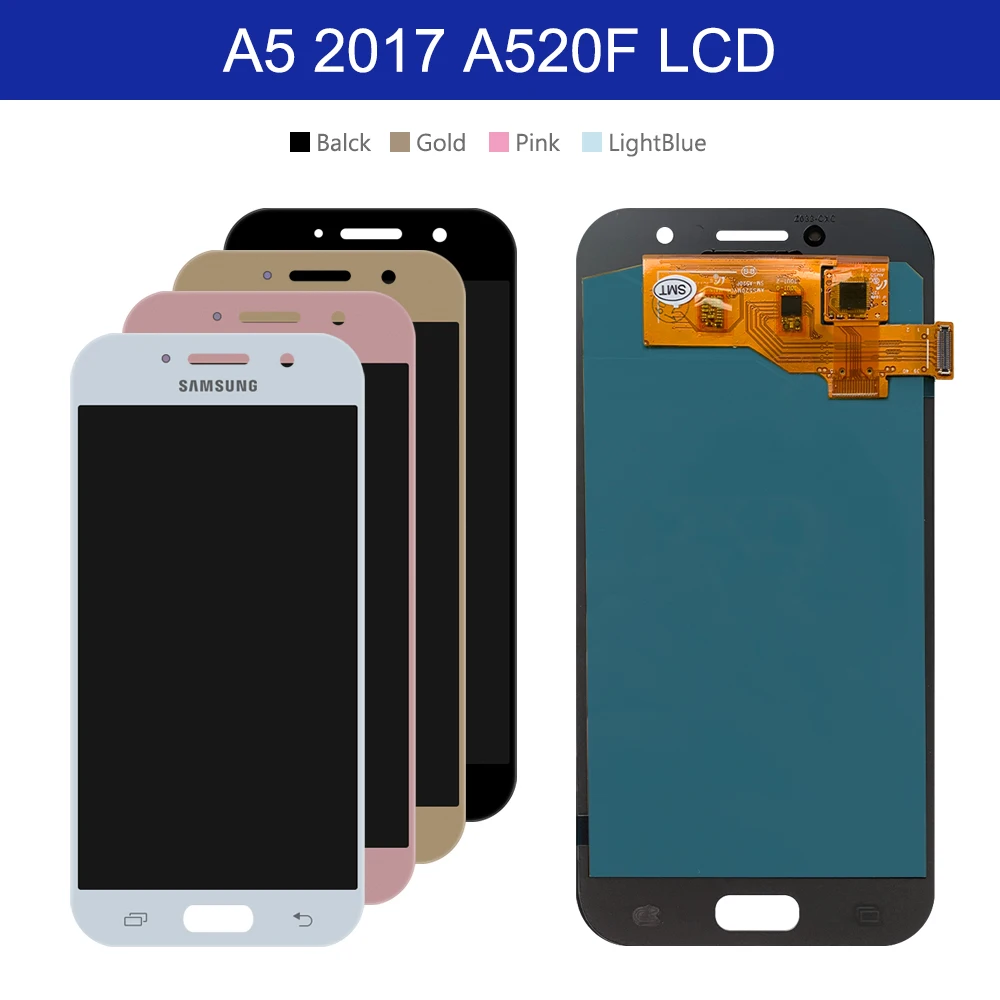 Super AMOLED For Samsung Galaxy A5 2017 A520 Display Touch Screen Digitizer Assembly+Battery Cover for A520F A520K LCD | Мобильные