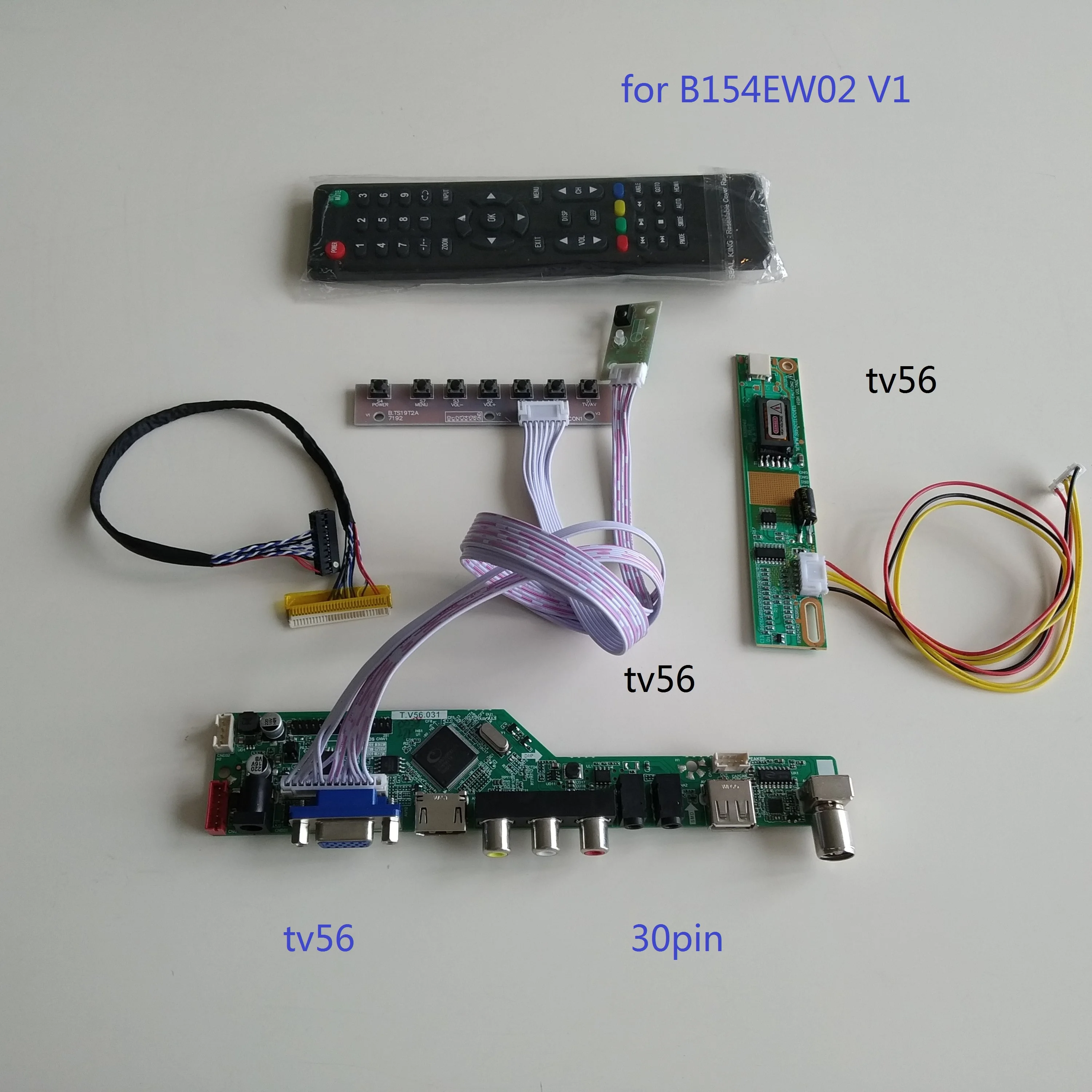 

VGA AV TV USB LCD LED Controller kit diy Board driver AUDIO For B154EW02 V1 1280*800 monitor cable screen