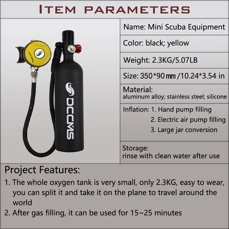 Кислородный резервуар DCCMS для дайвинга оборудование подводного плавания