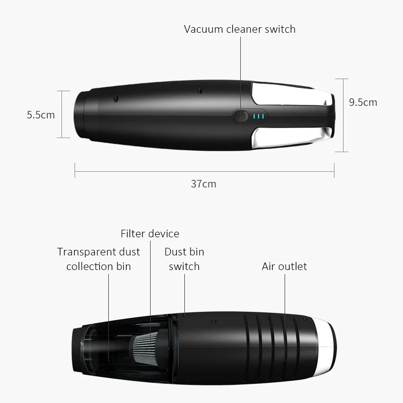 

6500Pa Car Vacuum Cleaner Wireless Handheld Auto Car Interior Cleaner Home Indoor Portable Car Vacuum Cleaner 12V 120W