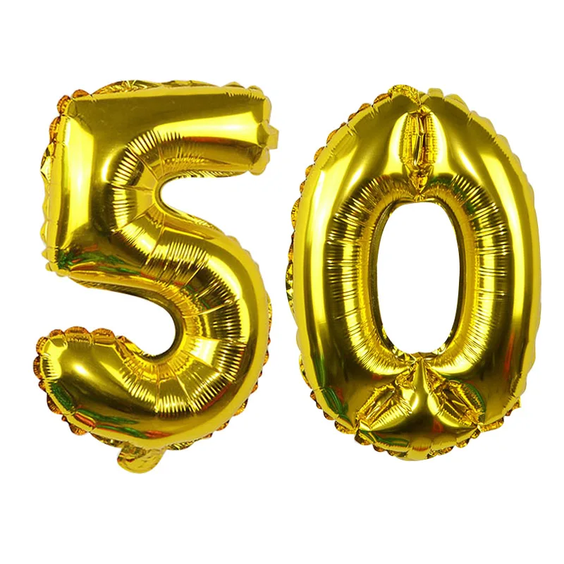 gold 50 balloon 32 дюймов 5 цветов воздушный шар баннер 18 21 30 40 50 60 день рождения украшение для взрослых день рождения письмо номер Фольга Воздушный шар Globos мяч - Цвет: gold 50 balloon