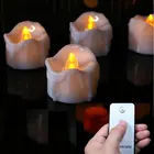 3 шт. декоративные свечи с дистанционным управлением, пластиковые мерцающие светодиодный свечи с аккумулятором, специальные новогодние Свечи, в комплекте аккумулятор