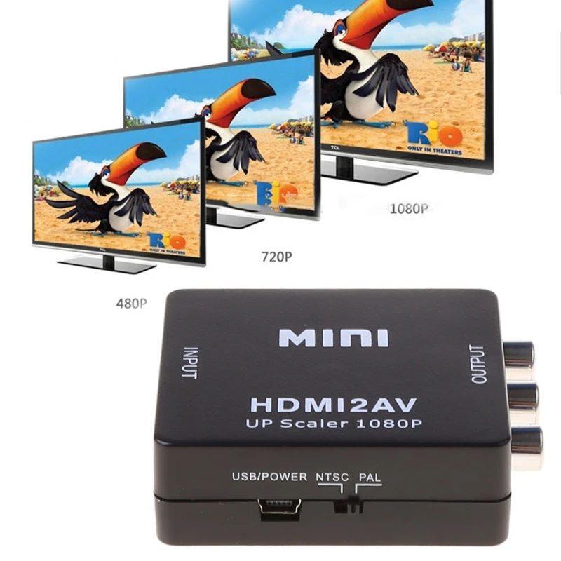 

1080P Converter Cable CVBS 3RCA HDMI-compatible To AV Adapter Composite Video Audio For TV 40JB