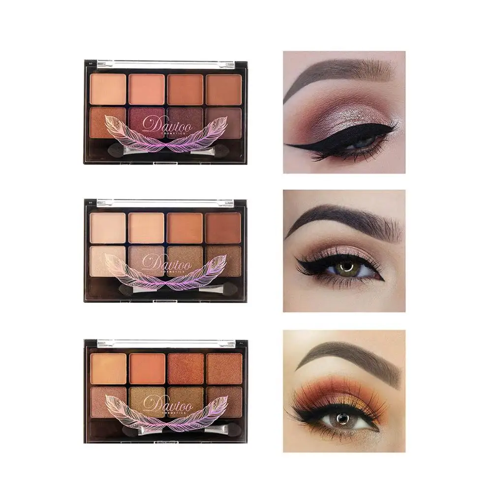 8 Colors Cosmetic Long-Lasting Eyeshadow Palette Glamorous Shimmer Glitter Smooth Not Blooming Makeup With Brush 60190034 |