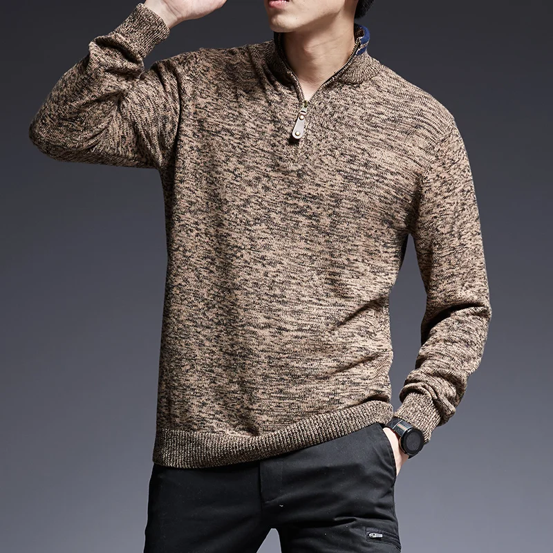 Warm New Slim Fashion Brand Pullovers Sweater 2021 Fit Men Jumpers Knitwear Turtleneck Autumn Korean Style Casual Mens Clothes