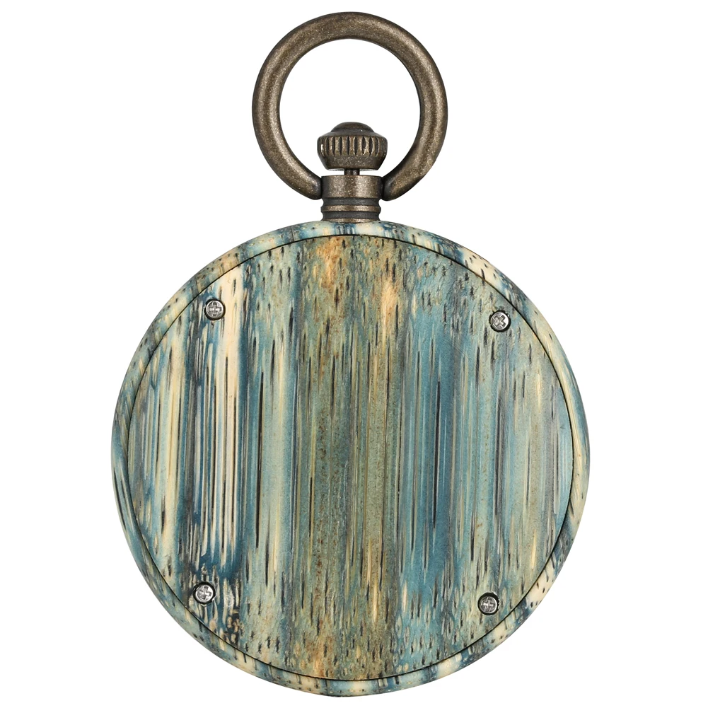 Special Green Bamboo Quartz Pocket Watch for Women Clear Arabic Numerals Wooden Watches Pendant | Наручные часы