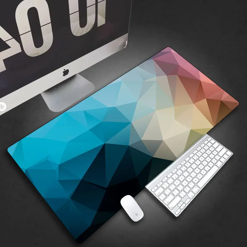 

Креативный игровой коврик для мыши, персонализированный Настольный коврик с геометрическим рисунком, моющийся 3D резиновый коврик