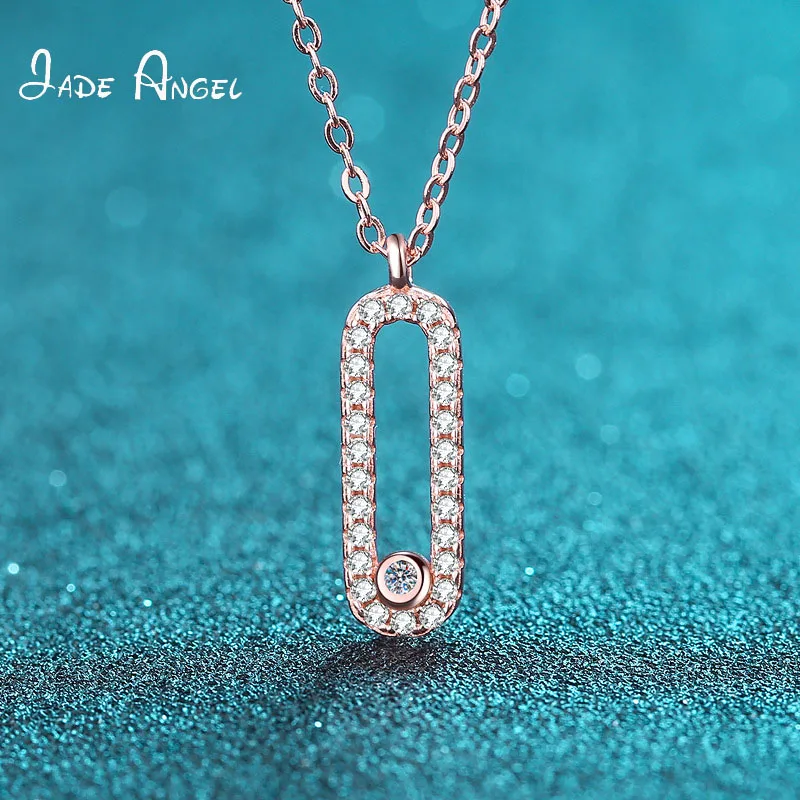 

JADE ANGEL Women's 925 Sterling Silver Oval Row Diamond Pendant Fashion Factory Direct Sales Moissan Diamond Necklace