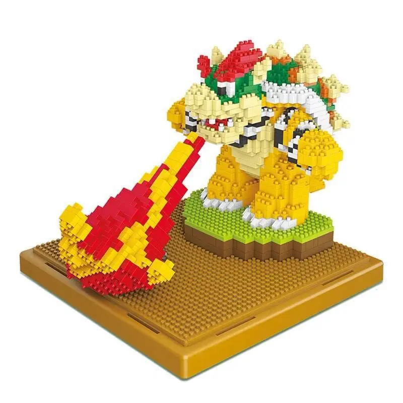 

Weagle 2517 Super Marioed Video Game Bowser Auction Figures 3D Model Building Blocks Mini Diamond Bricks Toys for Kids Children