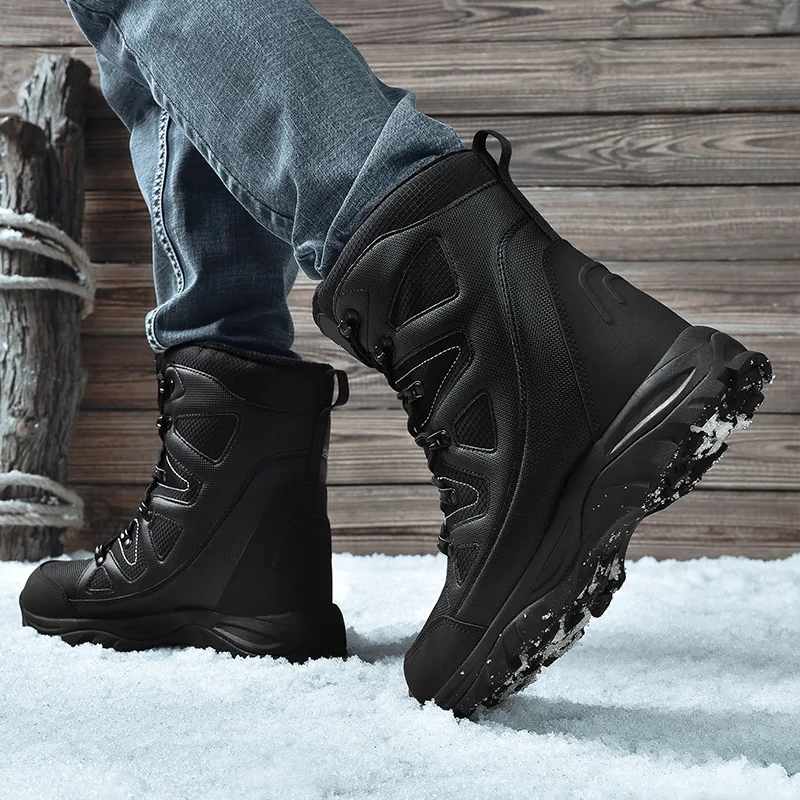 Мужская обувь Ботинки из натуральной кожи Зимние ботинки Модные теплые на