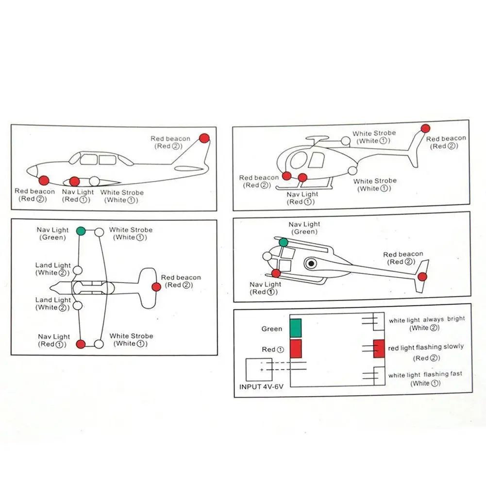 Набор со светодиодсветильник кой для радиоуправляемых вертолетов самолетов