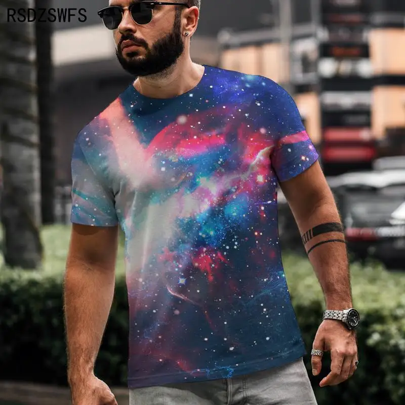 Мужская футболка с изображением звездного неба туманности Млечного Пути