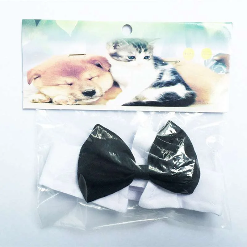 Милый хлопковый белый галстук-бабочка для собаки щенка домашнего питомца