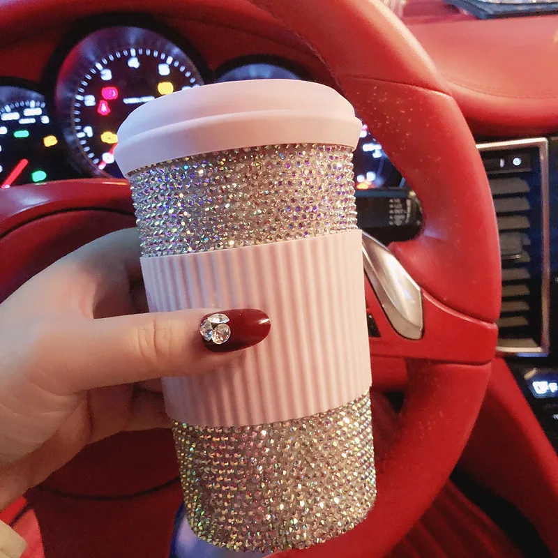 Кружка с блестящими стразами 500 мл милая кофейная чашка и кружка соломинкой