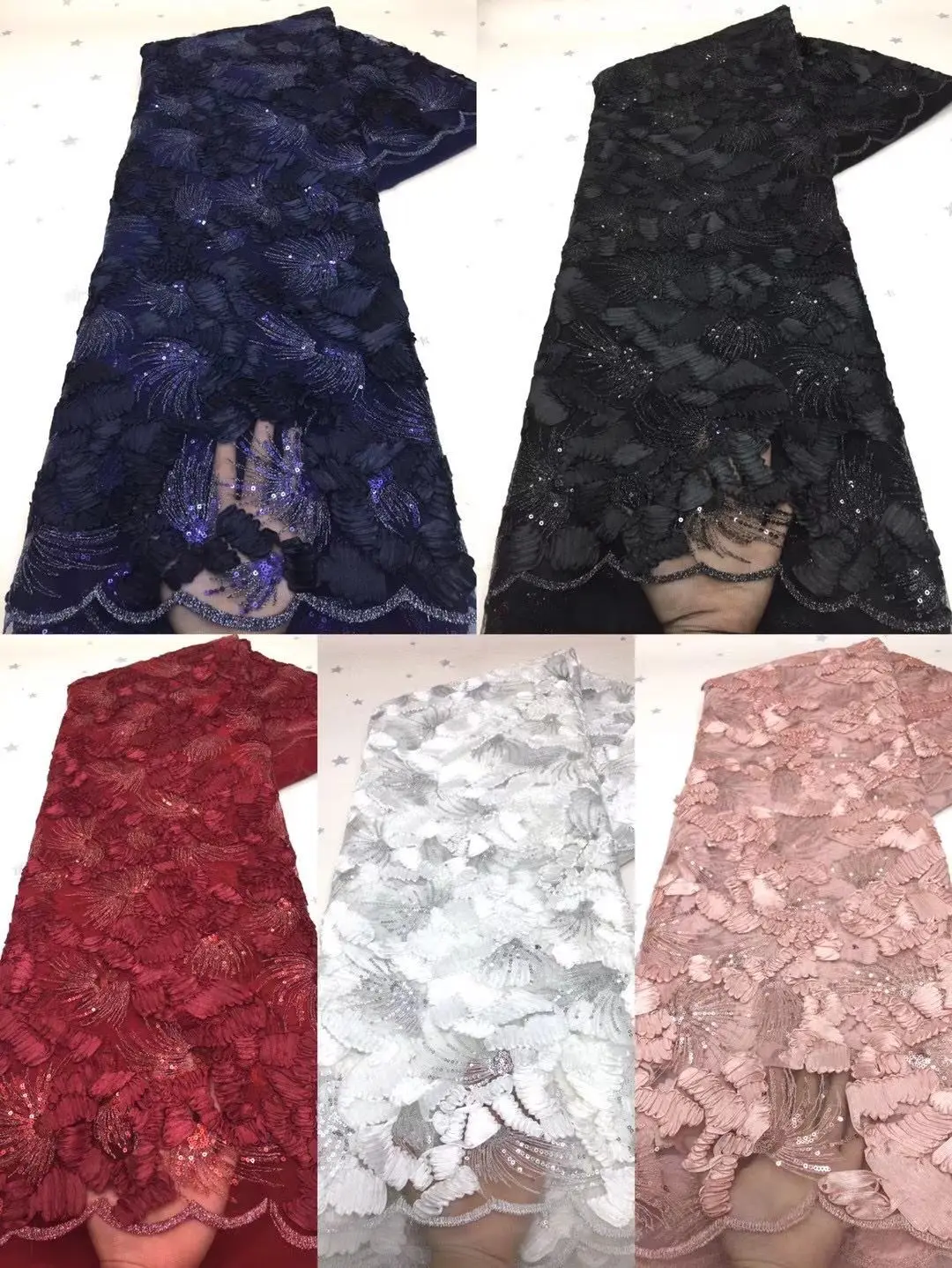 

African Tulle Lace Fabric Royal Blue High Quality Embroidery France Net Lace Fabric Nigerian Material For Party Dancing Dress