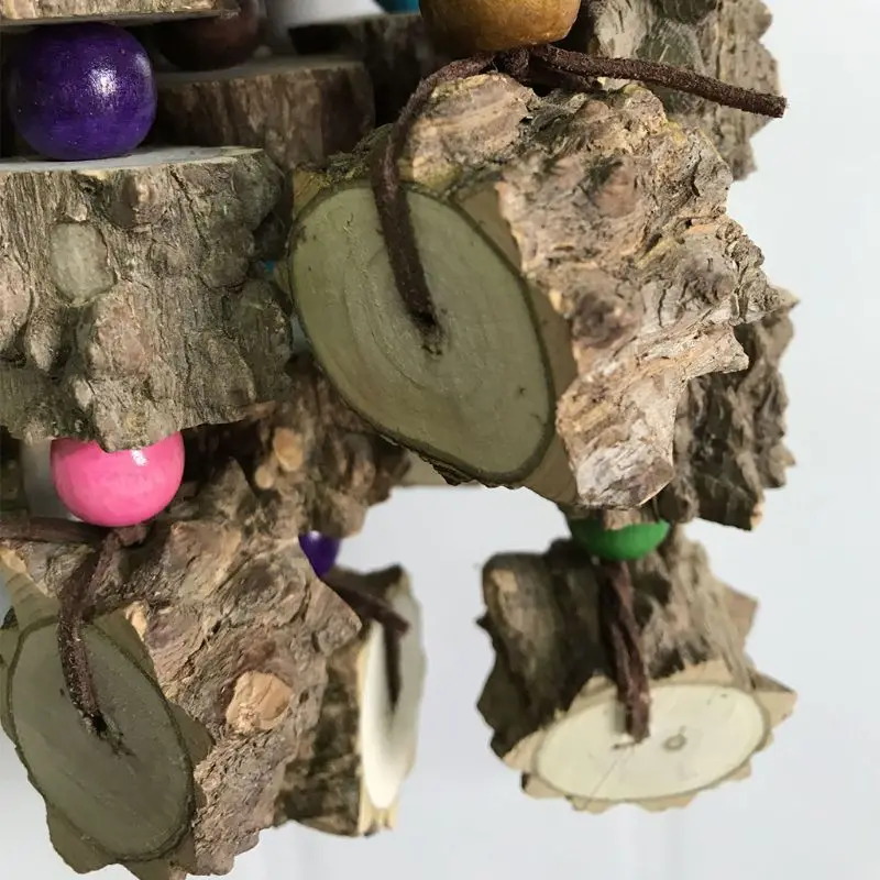 

Large Parrot Toys Natural Wood Bird Chewing Toys Parakeet cage Hammock Hanging 37MF