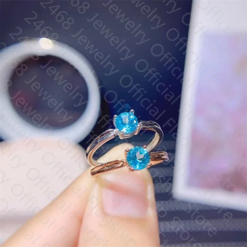 

New natural topaz ring, 925 silver women's ring, simple and generous, fashionable and versatile