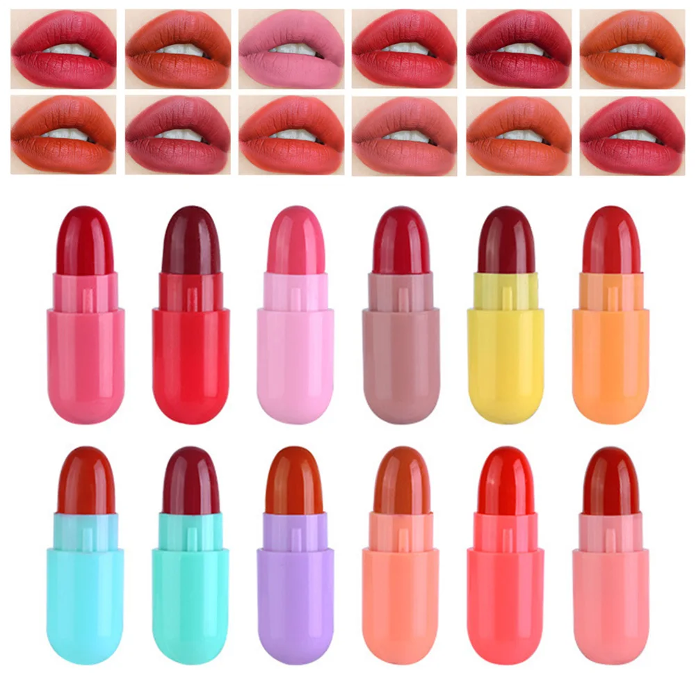 

Mini 12 Colors Liquid Lip Gloss Waterproof Non-stick 24 Hours Long Lasting Velvet Matte Lipstick Lip Gloss Cosmetic Makeup