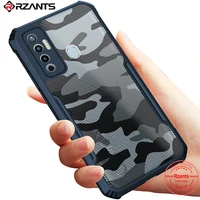 rzants for tecno camon 17 case camouflage military design shockproof slim crystal clear cover casing