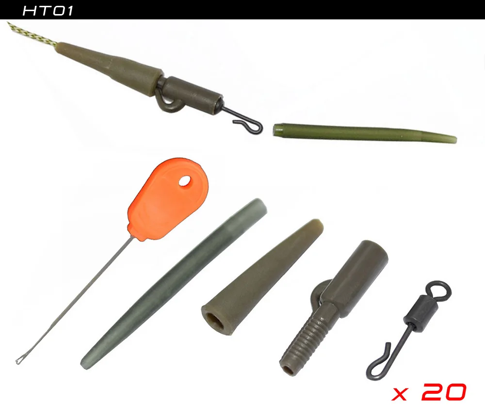 80 шт./20 Наборы для ухода за кожей ловле карпа Привести Клип Рыбалка поворотный оснастки карп терминал снасти карпа рыболовные принадлежности - Цвет: HT01
