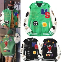 readymade baseball jacket mens heavy industry full hairy stitch embroidery process bomber coat women casual patchwork clothing