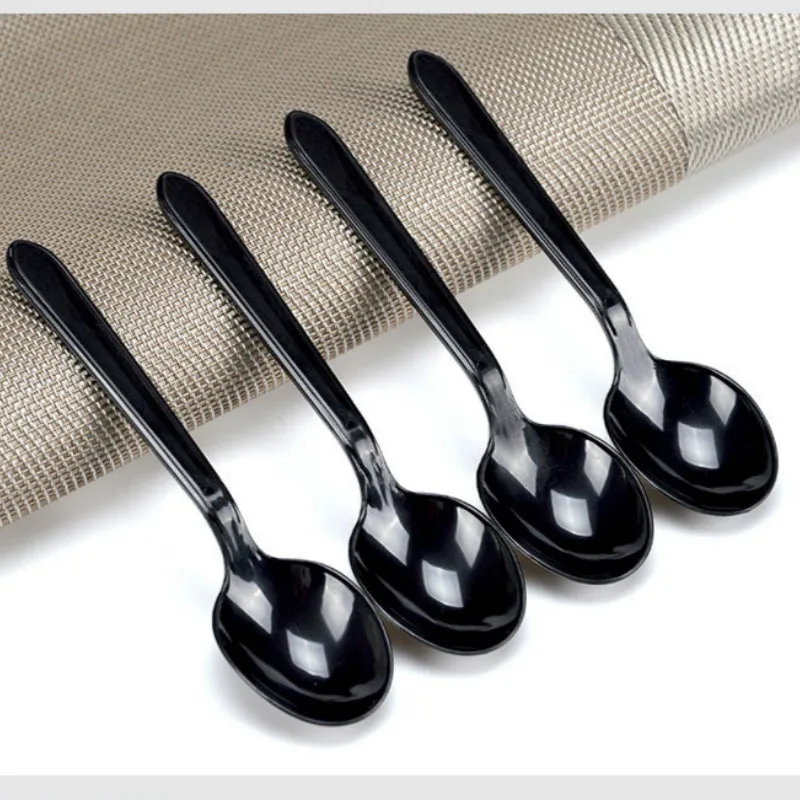 Одноразовая ложка десертная пластиковая вилка для мороженого торта мини