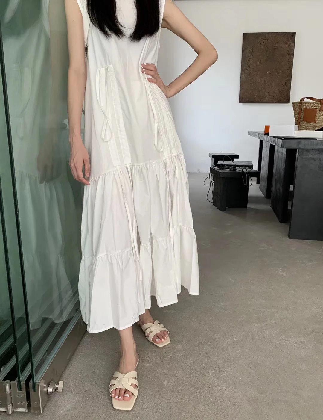 

2020 new sandals Korean woven flat bottom sandals women's candy color one line sandals