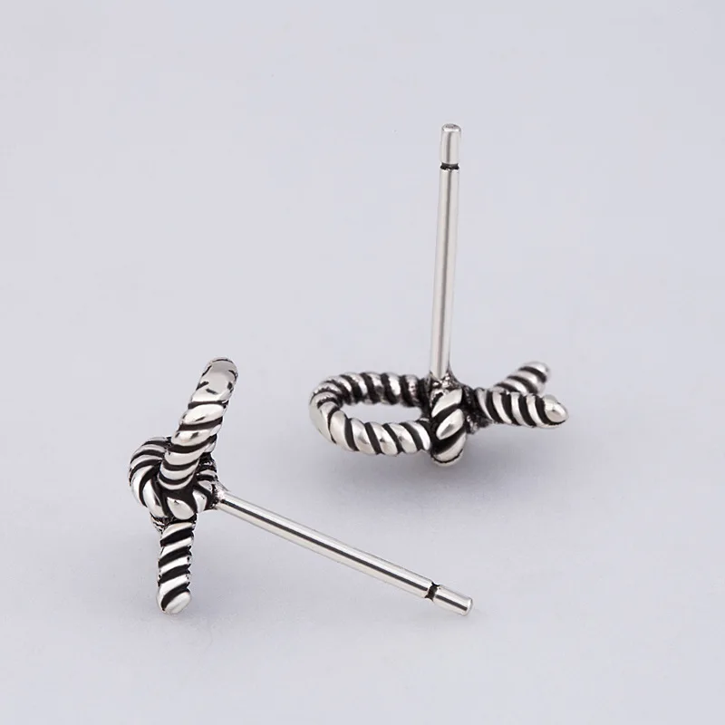 Женские плетеные серьги гвоздики из серебра 925 пробы|Серьги-гвоздики| |